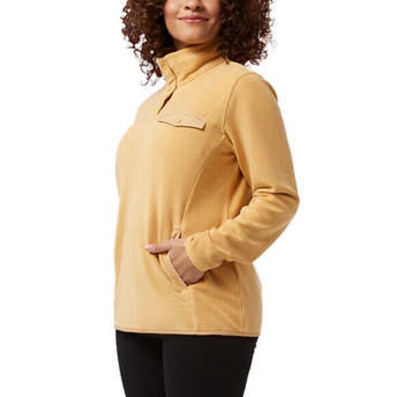 NWOT 32 Degrees Fleece Pullover with Snap Buttons | Mustard - Picture 2 of 8